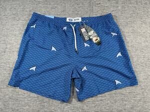RSVLTS Shark Week Swim Shorts Mens XXXL 7" Blue Stretch Unlined Elastic Waist